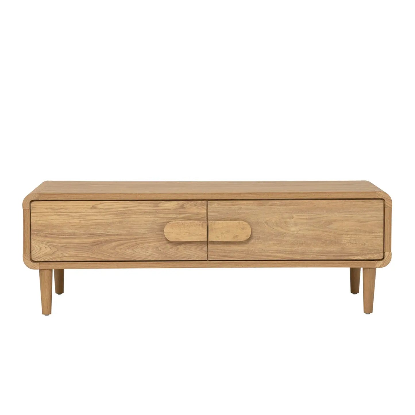Scandinavian Oak Coffee Table with Storage Drawers