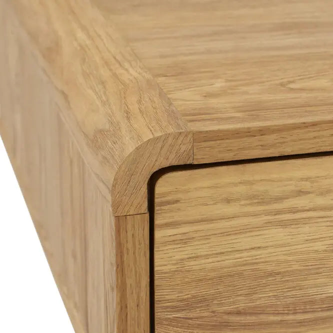 Scandinavian Oak Coffee Table with Storage Drawers