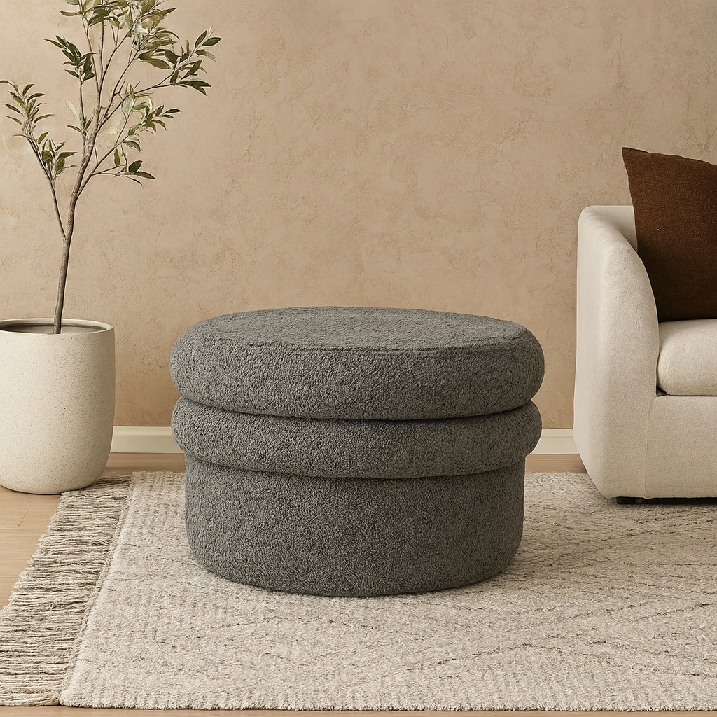 Green Mist Pouf – Comfortable Upholstered Seating