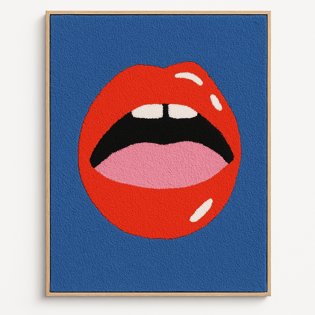 AuraLivin Tufted Wall Art – Bold Lips & Abstract Textures