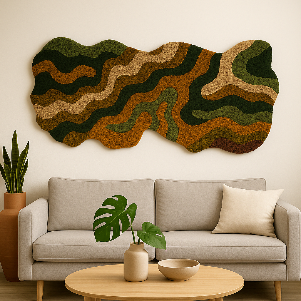 AuraLivin Tufted Wall Art – Textured Waves in Multi-Color (Copy)
