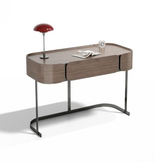 Kyleron Prime Study Desk – Walnut Veneer with Metal Legs