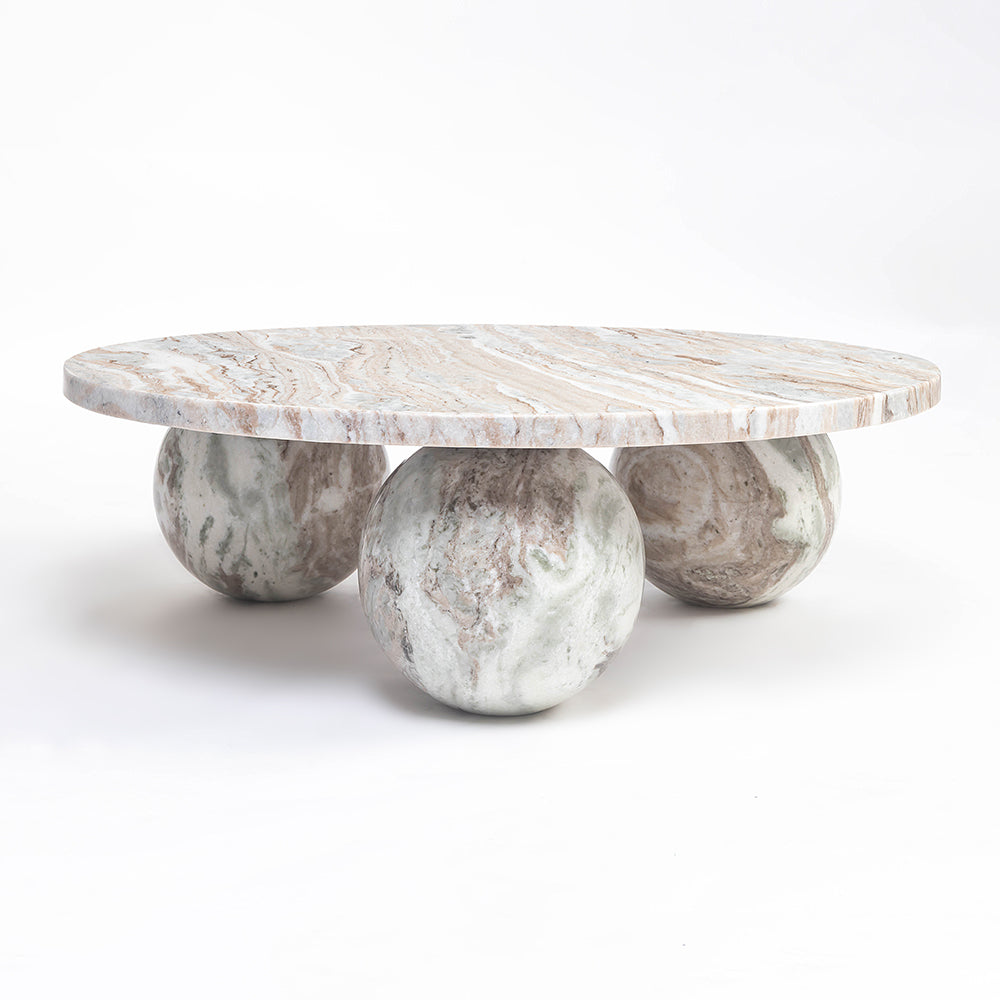Butterscotch Indian Marble Coffee Table – Handcrafted Sculptural Stone Design