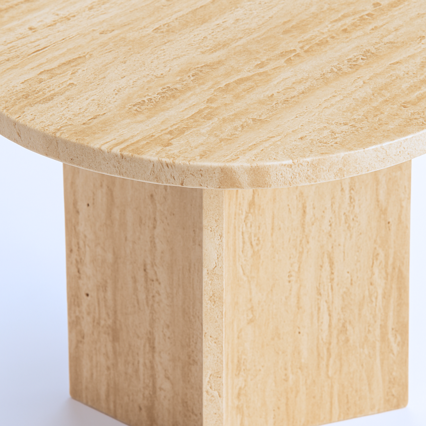 Travertine Marble Accent Table – Handcrafted Natural Stone Furniture