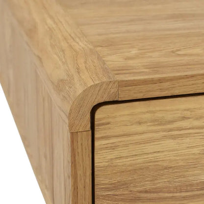 Scandinavian Oak Coffee Table with Storage Drawers