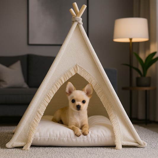 Ivory Fringe Pet Tent