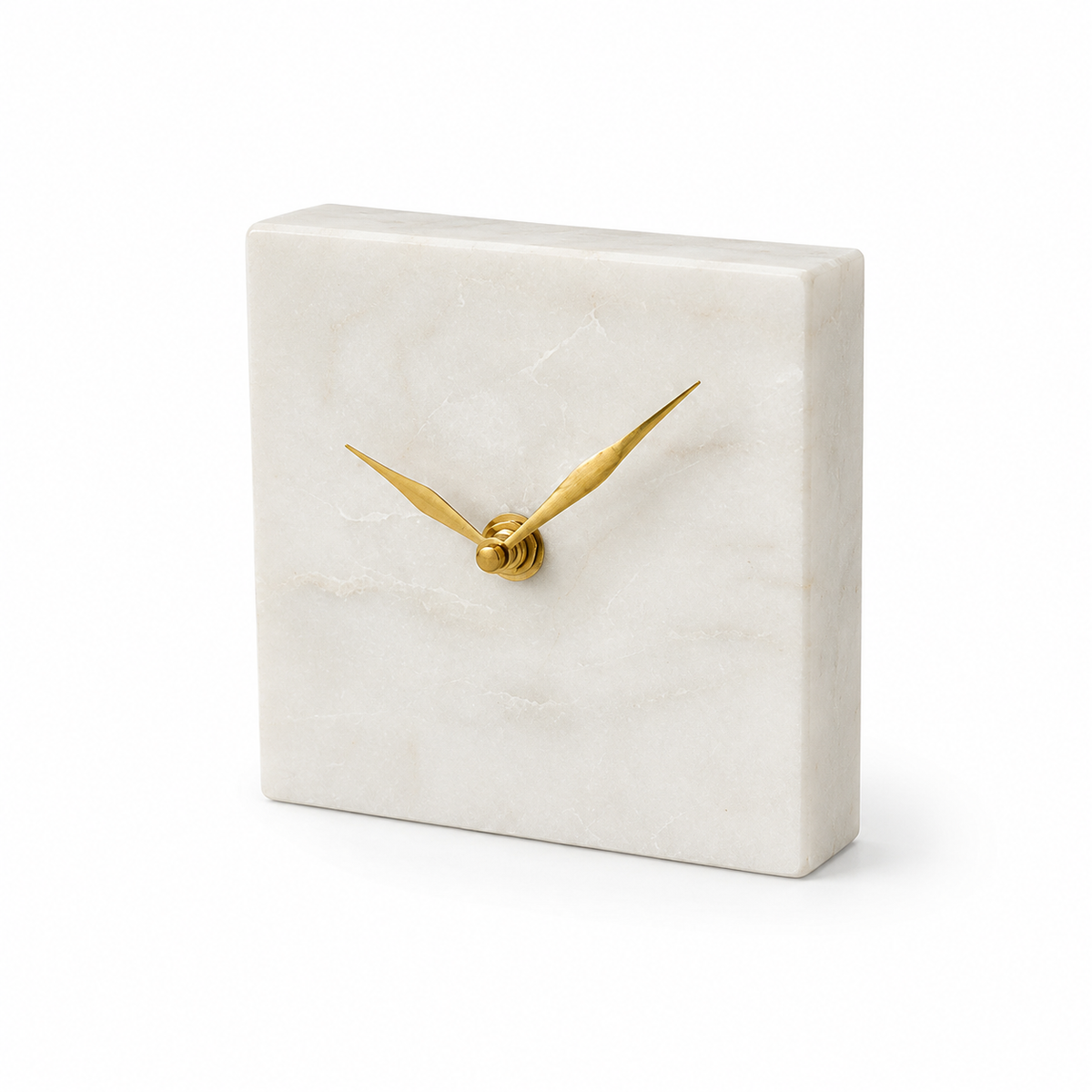 Premium White Marble Table Clock