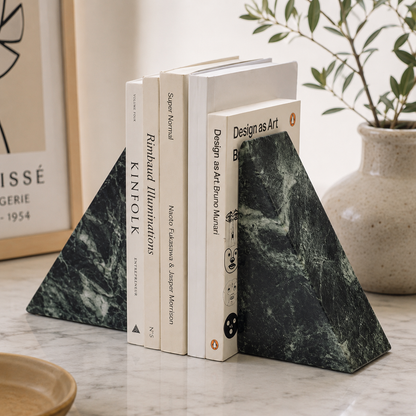 Green Marble Bookends – Set of 2