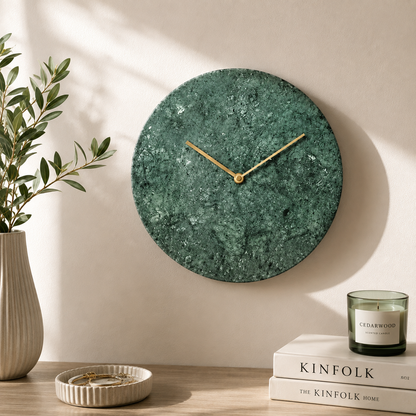 Marble Wall Clock – Modern Minimalist Design