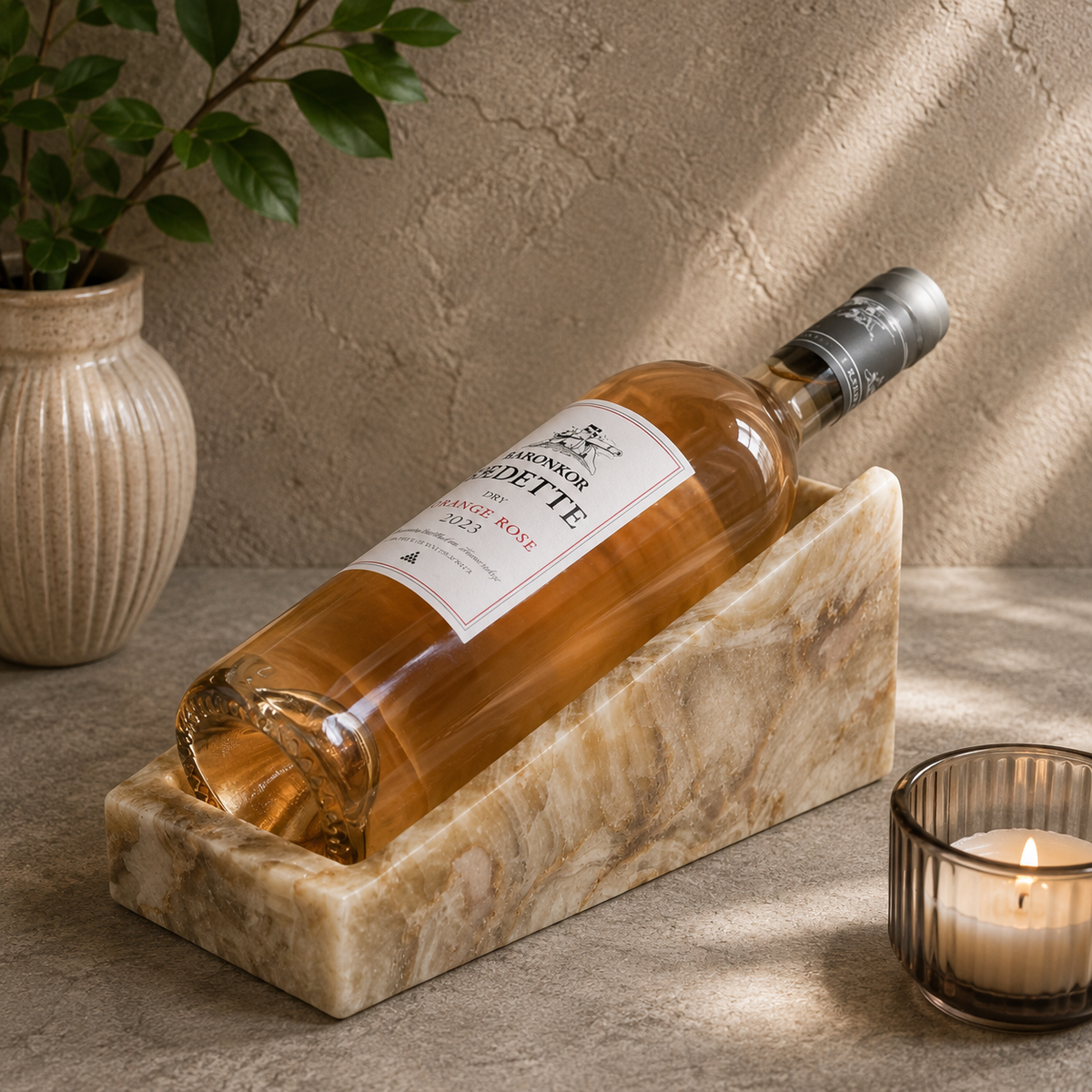 Natural Marble Bottle Holder – Luxury Barware & Tabletop Display Stand