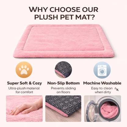 Ultra-Soft Plush Pet Floor Mat – Grey - Washable & Non-Slip