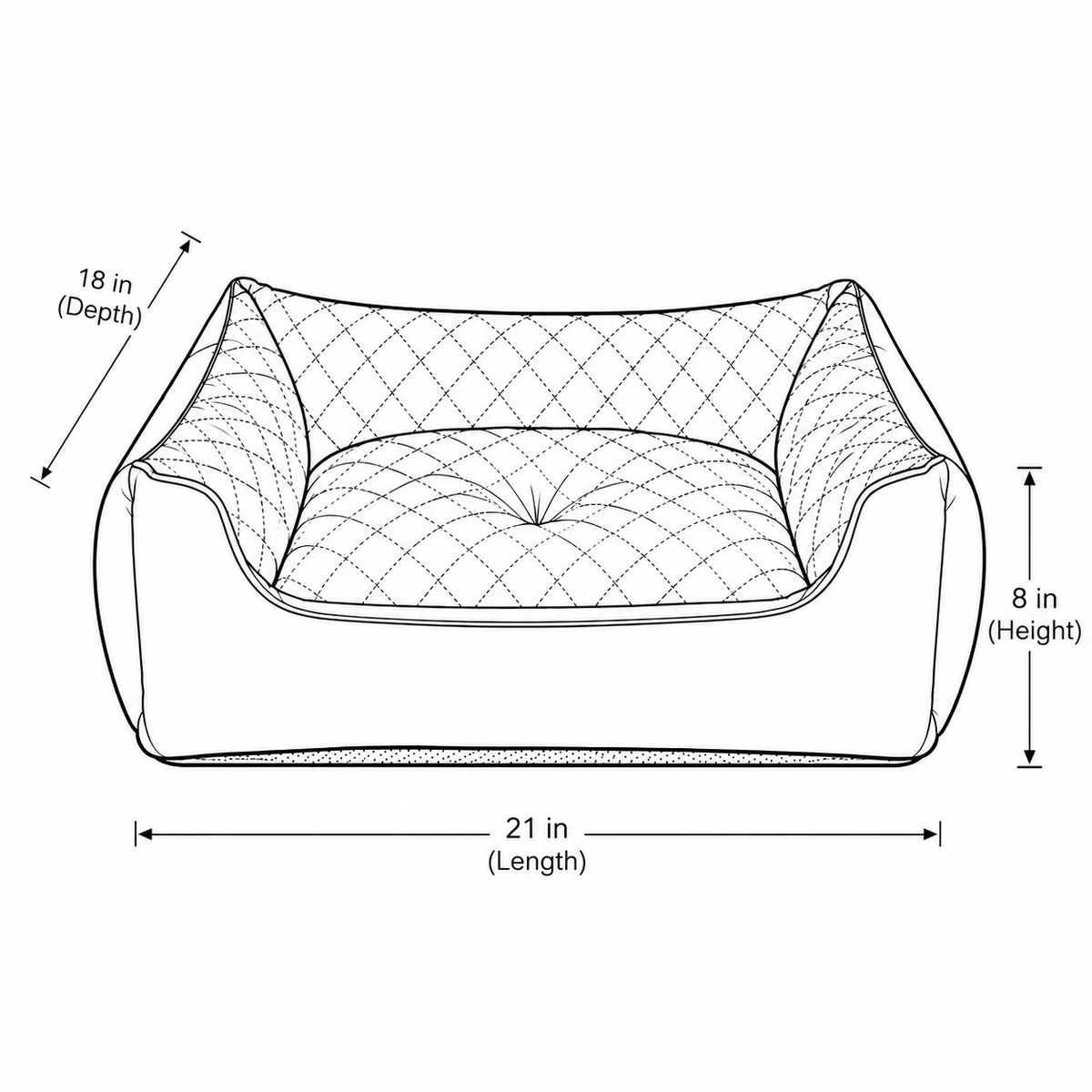CloudNest Quilted Comfort Pet Bed