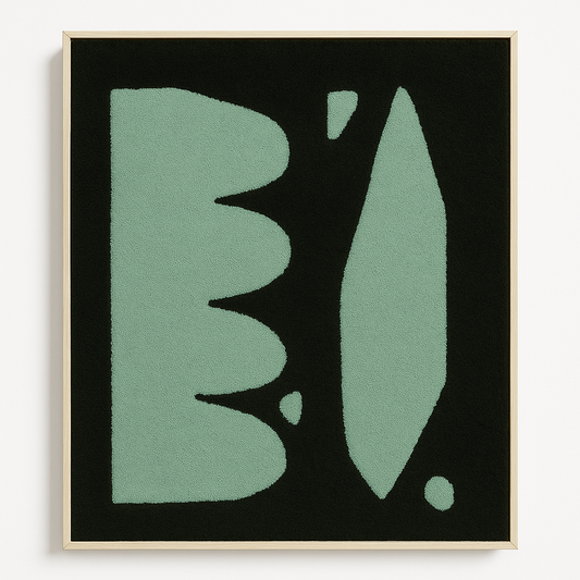 AuraLivin Tufted Abstract Wall Art – Mint Green on Black