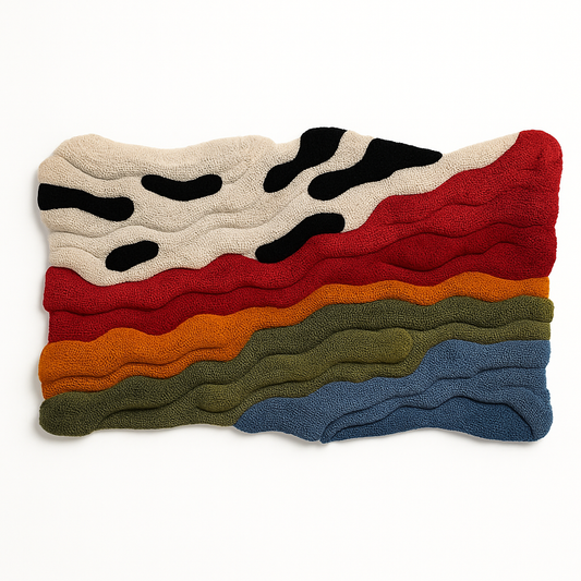 AuraLivin Tufted Wall Art – Textured Waves in Multi-Color