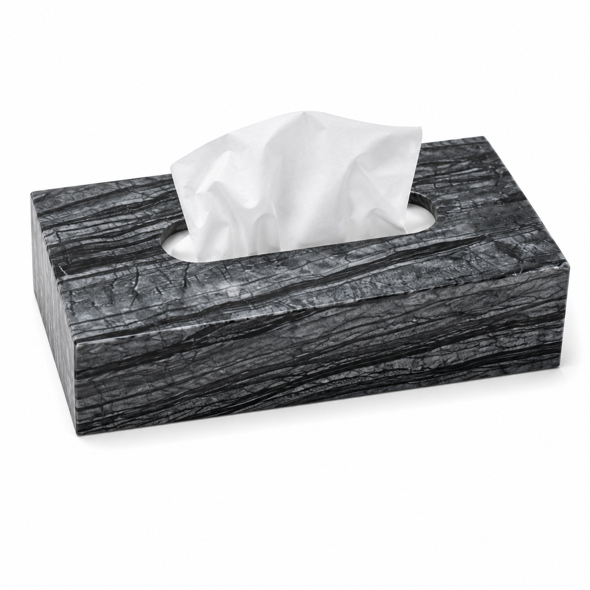 Grey Marble Tissue Box Cover