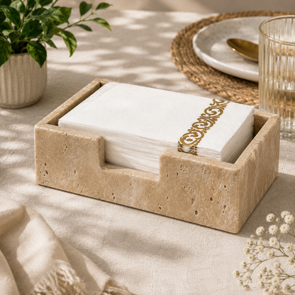 Travertine Marble Napkin Holder