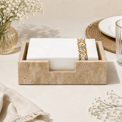 Travertine Marble Napkin Holder