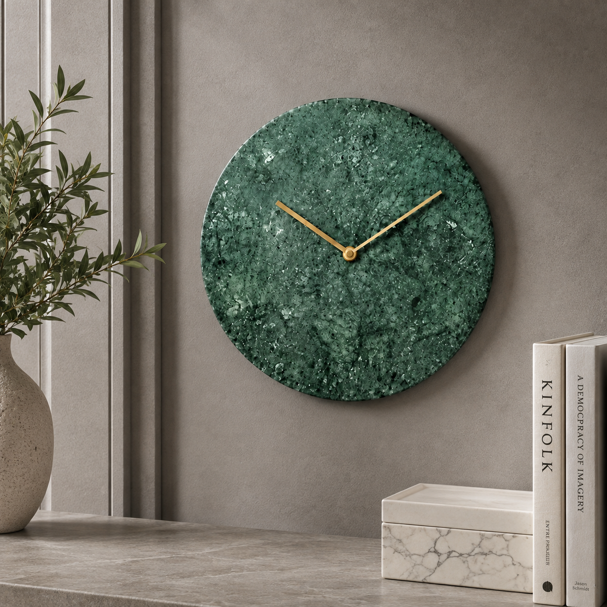 Marble Wall Clock – Modern Minimalist Design