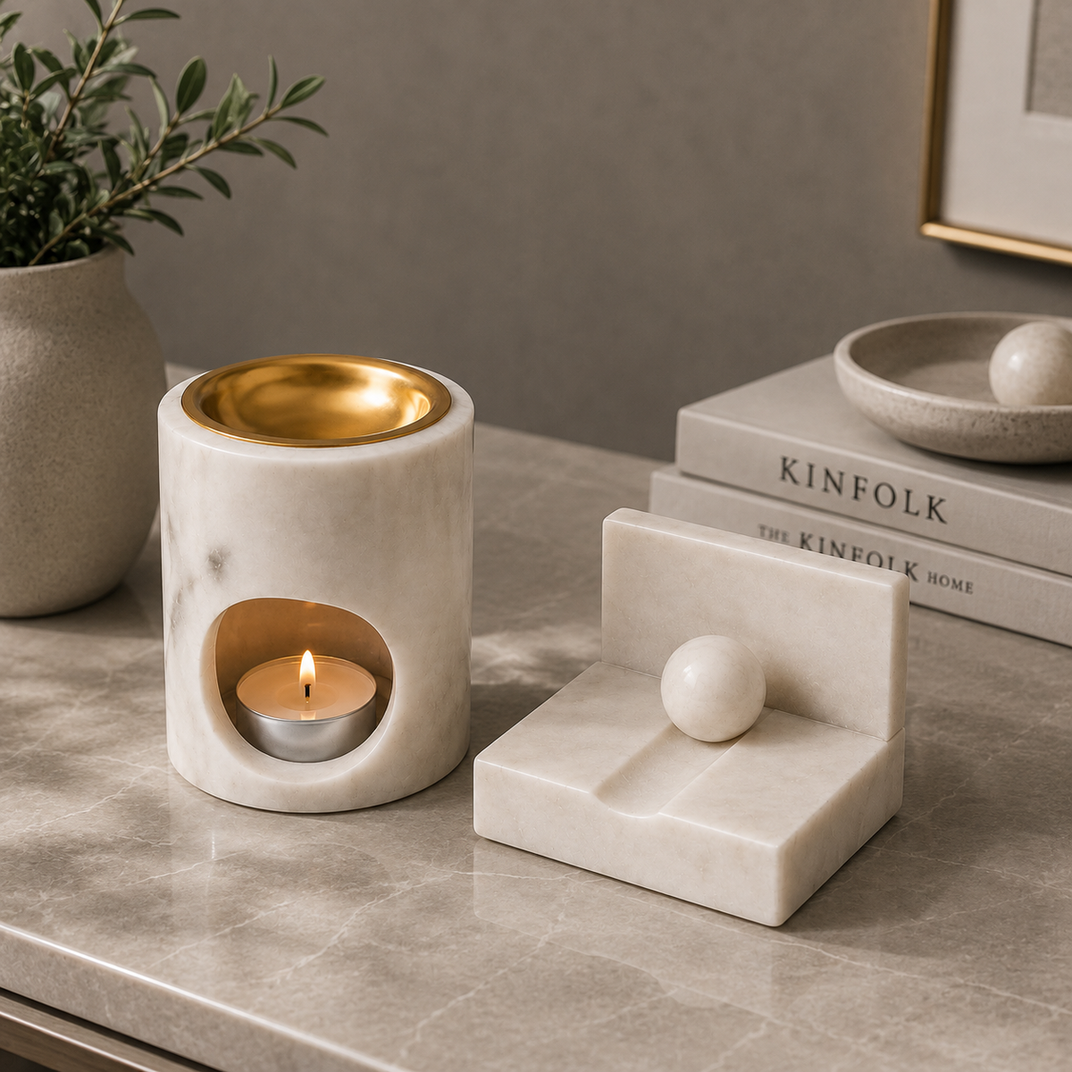 Marble Infuser Burner & Card Stand Combo