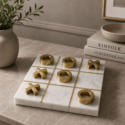 Marble Tic-Tac-Toe Game Set