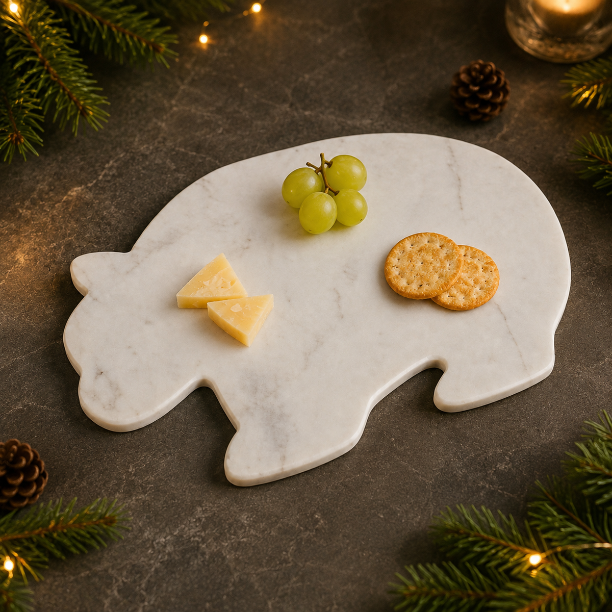 White Marble Deer-Shaped Serving Board