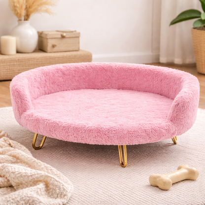 Plush Luxe Pet Bed – Light Pink