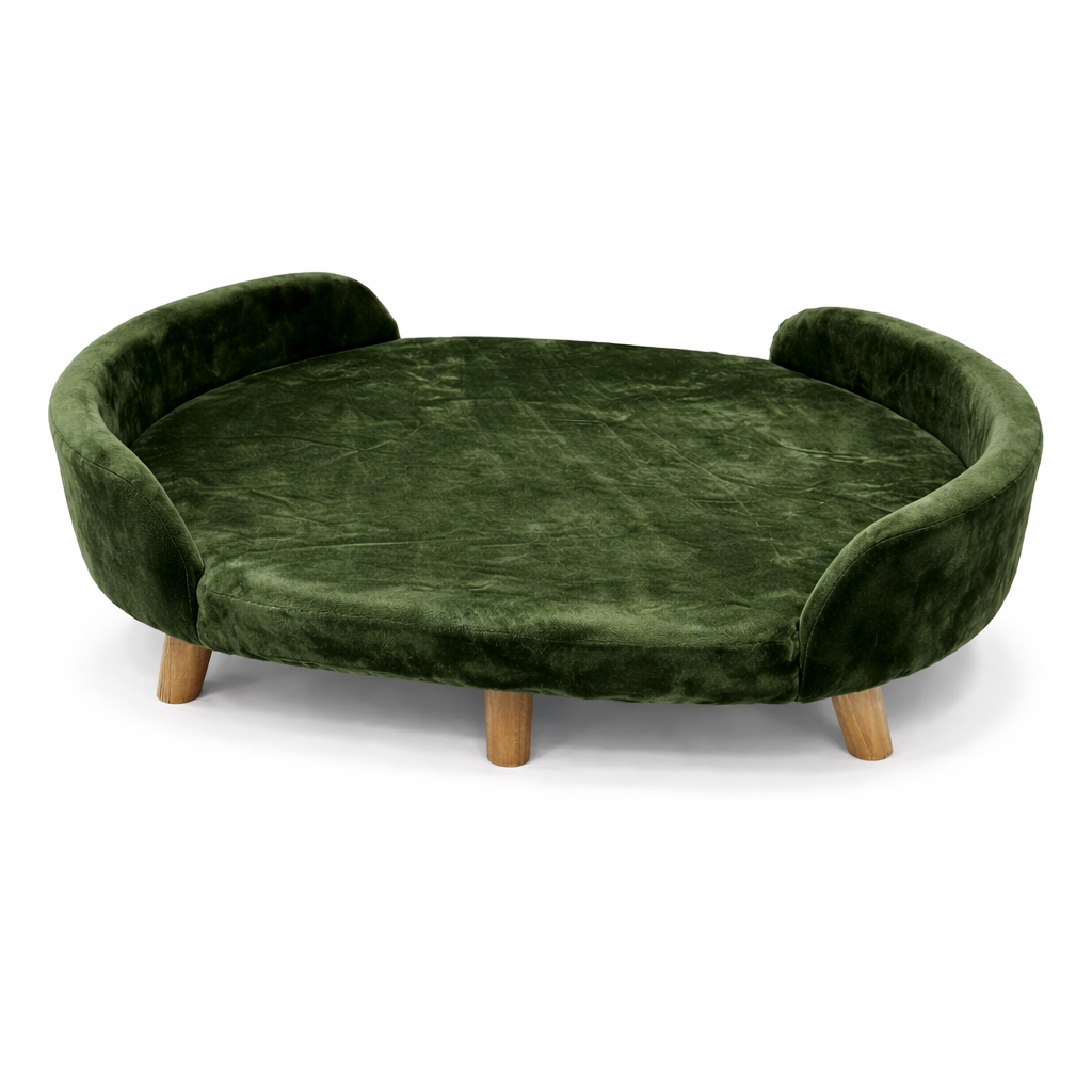 Luxe Raised Pet Sofa Bed for Large Dogs – Forest Green | XL & XXL Sizes