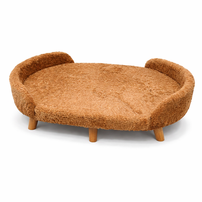 Luxe Raised Pet Sofa Bed for Large Dogs – Caramel Brown | XL & XXL Sizes