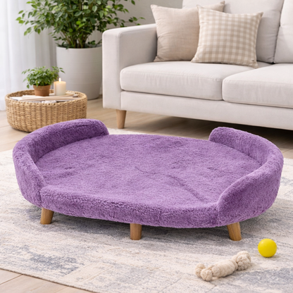 Luxe Raised Pet Sofa Bed for Large Dogs – Lavender | XL & XXL Sizes