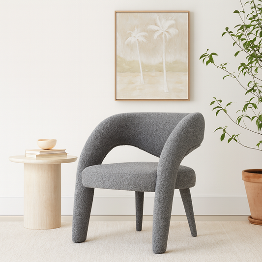 Arlia Cotton Dining Chair – Modern Curved Backrest