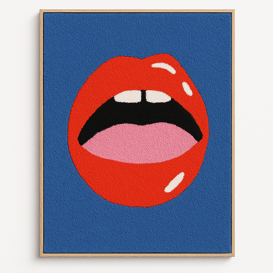 AuraLivin Tufted Wall Art – Bold Lips & Abstract Textures