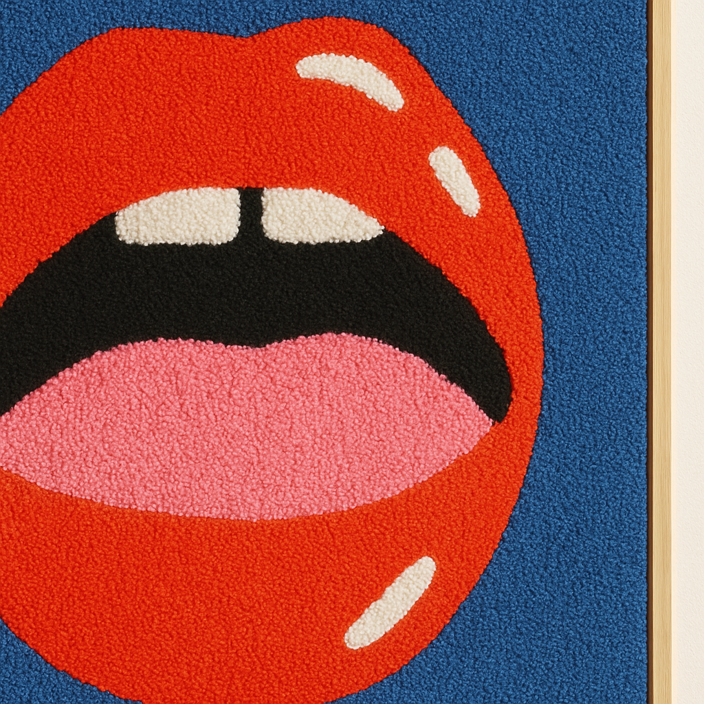 AuraLivin Tufted Wall Art – Bold Lips & Abstract Textures