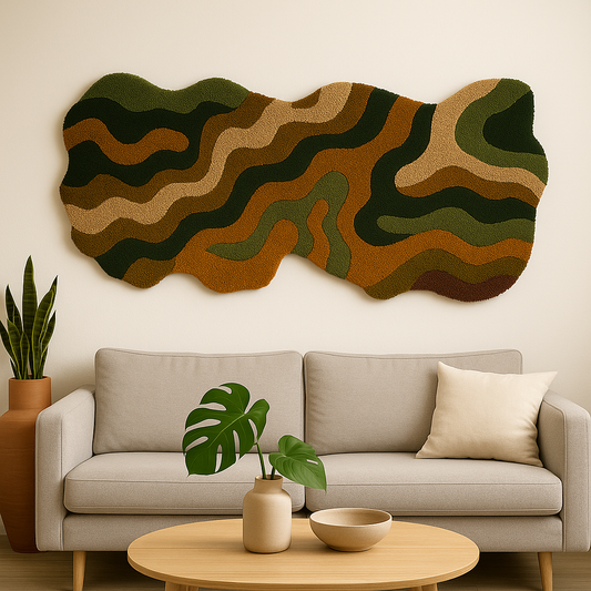 AuraLivin Tufted Wall Art – Textured Waves in Multi-Color (Copy)