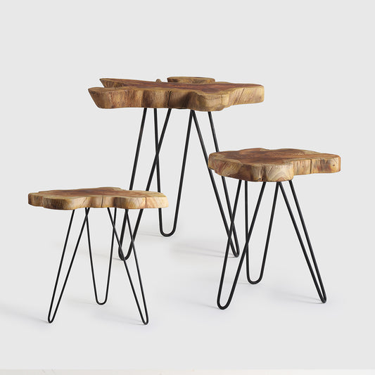 Nori Wooden Table – Set of 3 – Stylish Multi-Size Side Tables