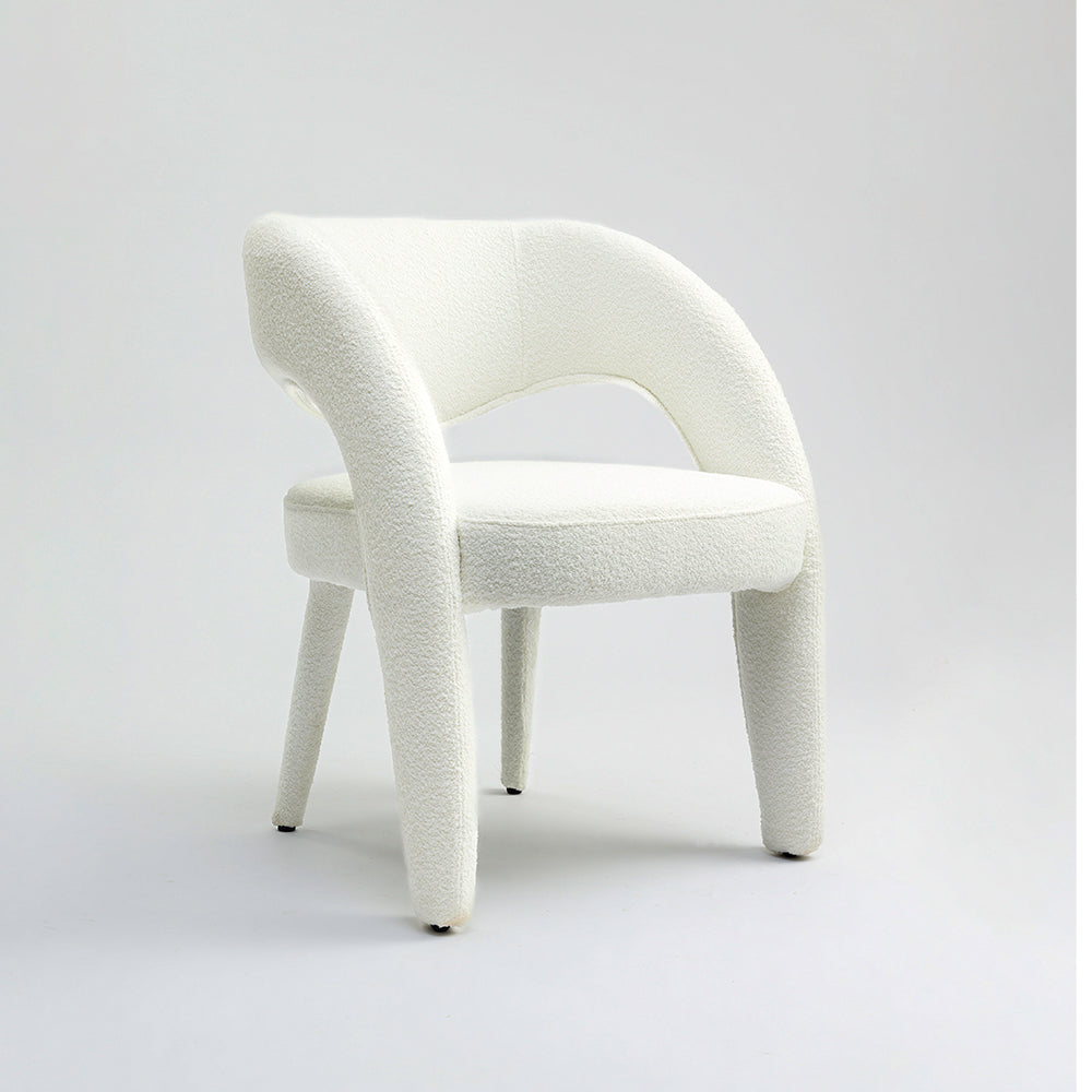 Arlia Cotton Dining Chair – Modern Curved Backrest