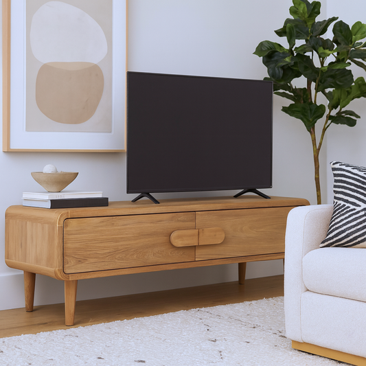 Scandinavian Oak Coffee Table with Storage Drawers