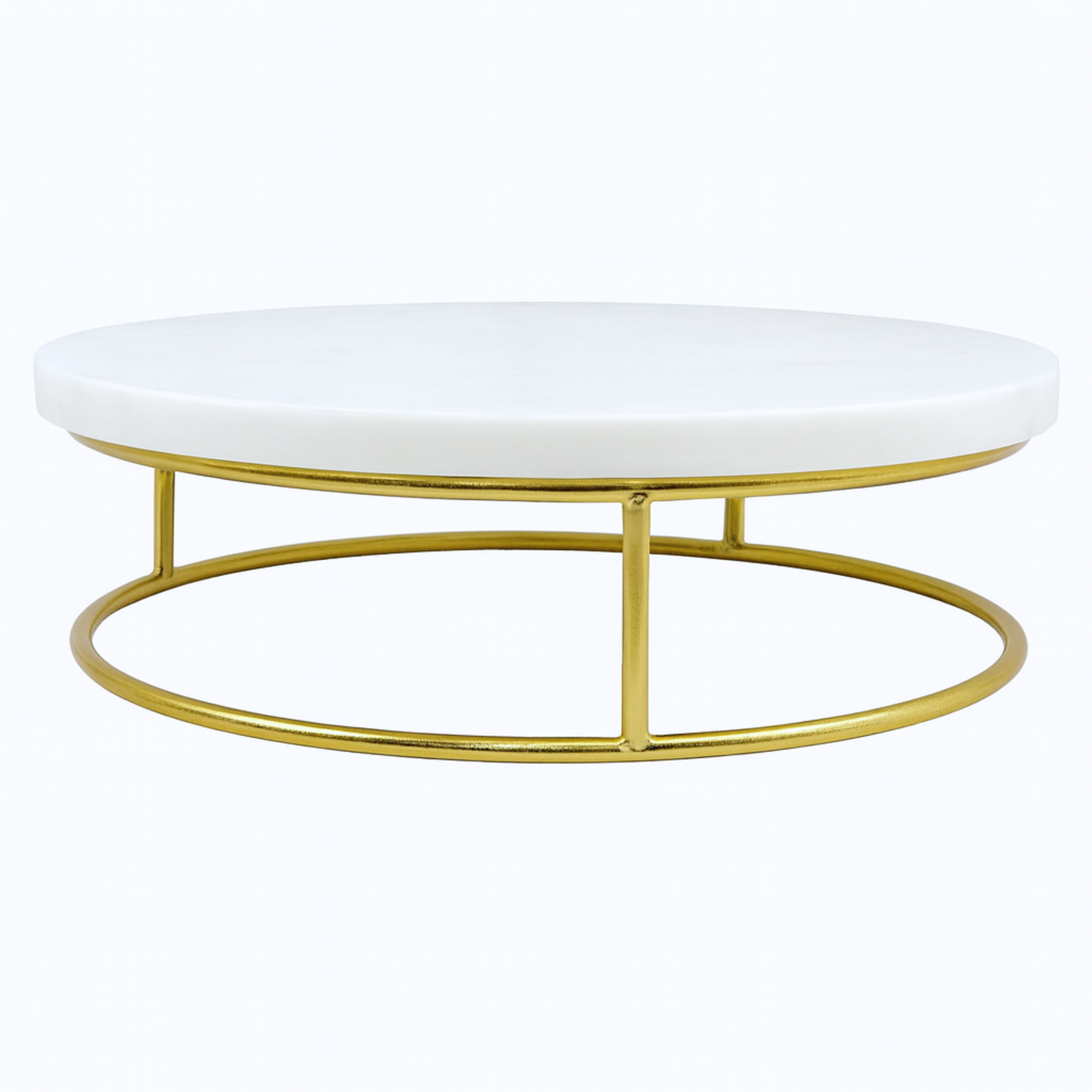 White Marble & Gold Accent Stand