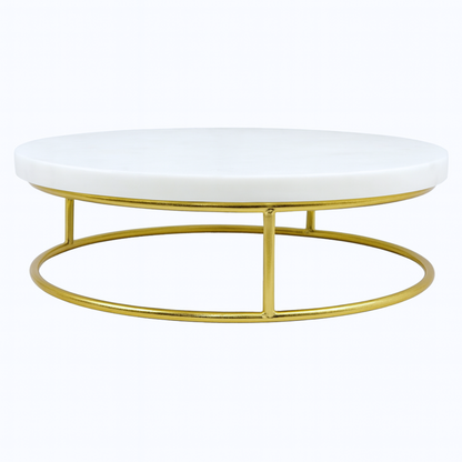 White Marble & Gold Accent Stand