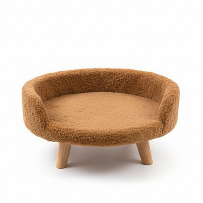 Plush Luxe Pet Bed - Mocha Beige