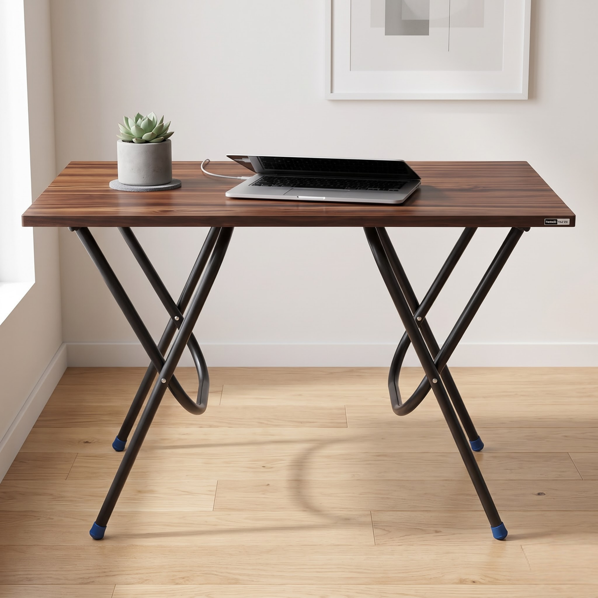 Foldable Study Table | Portable Work Desk for Home, Office & Study - American Walnut