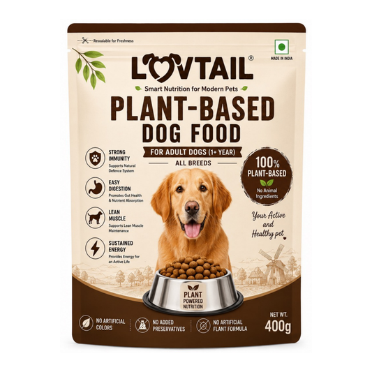 LOVTAIL Adult Dog Food | 100% Plant-Based | Supports Gut Health, Immunity & Lean Muscle | 400g