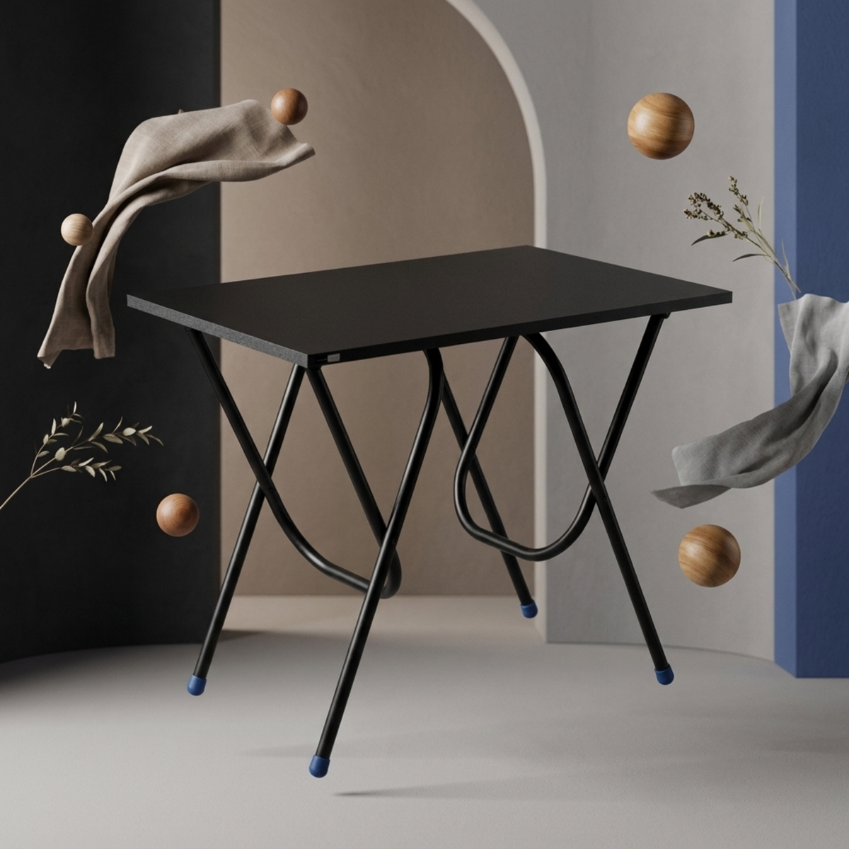 Foldable Study Table | Portable Work Desk for Home, Office & Study - BLACK