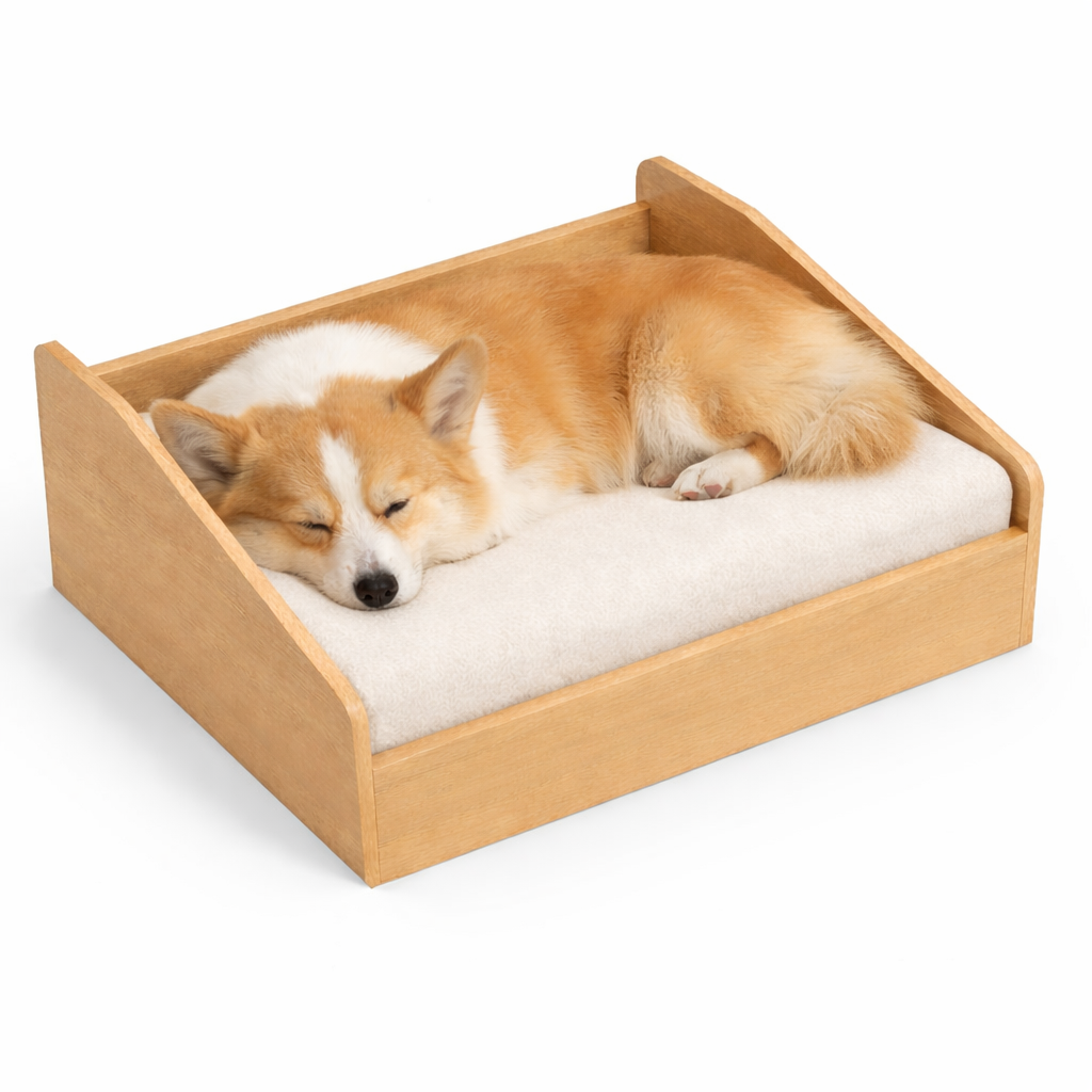 SmartLivin Storage Pet Bed with Cushion - Virgin oak